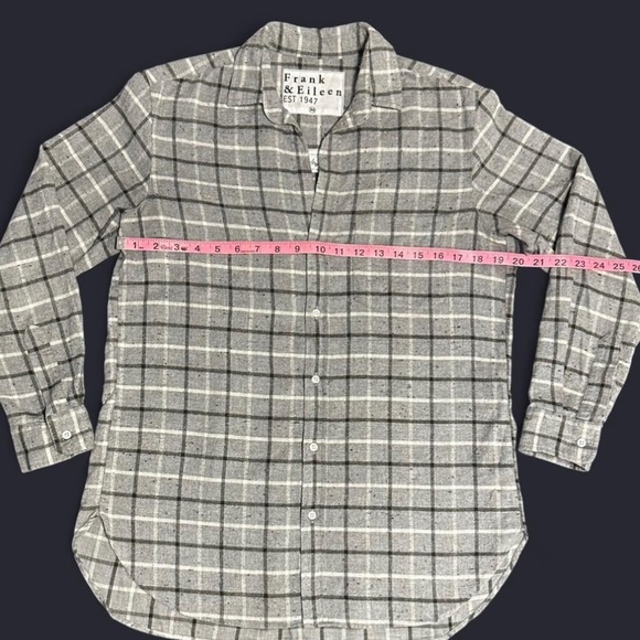 Frank & Eileen Classic Gray Checkered Shirt 🇮🇹 Italian-woven magic - Picture 5 of 7